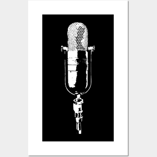 retro microphone Posters and Art